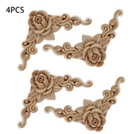 4pcs/set Wood Carving Corner Inlay Sticker Furniture Window Corner Door Frame Cabinet Wood Sticker H