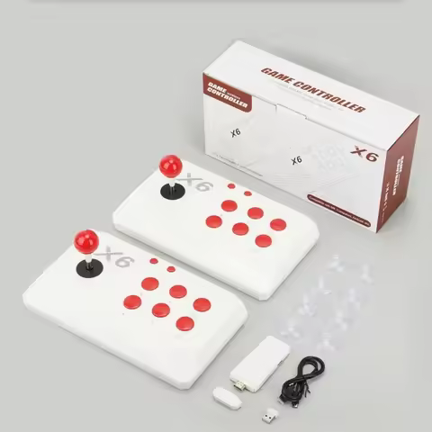 X6 Video Game Console 2.4G Wireless Lite 4K HD Double Rocker Console Tow-Player Game Stick Built-In 