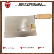 ZELEX 7" WOODEN HANDLE  STAINLESS STEEL FISH KNIFE (ZK537)