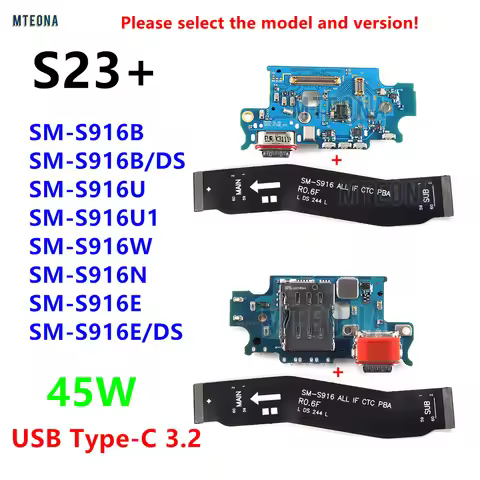 45W Charging Port Board Charger Connect USB Type-C Motherboard Flex Cable For Samsung Galaxy S23+ S9