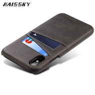 HAISSKY Cow Leather Case For iPhone X Case iPhone 10 Wallet Card Holder Back Covers High Quality Ult