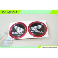 Honda Wings Round Black Red Wings logo Car Emblem Badge