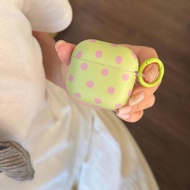 Korean Summer Cute Fresh Frosted Green Wave Point Case for Airpods 3 2 1 Airpods Pro 4 3 2 1 Airpod2