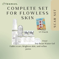 Teamon Scar Set with Soy Bean Water Gel Moisturizer | Scar Acne Face Roller | Microneedling Scar Rol
