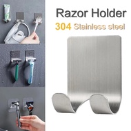 Stainless Steel Razor Hook, Wall Hook for Hanging Electrical Sockets, Multi-Purpose Utensils, Free 3