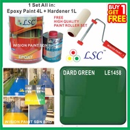 5 Liter LSC Two Pack Epoxy Floor Paint - 4 Liter + 1 Liter = 5L ( FREE 1 SET 7 INCH NIPPON EPOXY ROL