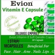 [Shop Malaysia] evion vitamin e oil skin and hair (1 strip/10 capsules)