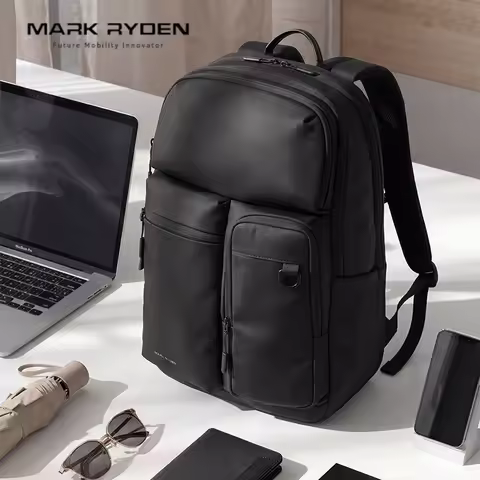 MARK RYDEN Men's Backpack Nylon Water Repellent Fits 16 inch Laptop YKK Zipper 21L Business Travel B