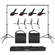 Andoer 2.6 * 3 Meters/ 8.5 * 10 Feet Aluminum Alloy Studio Backdrop Stand Bracket Adjustable Photogr