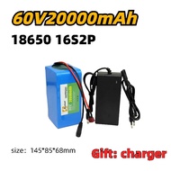 ชุดแบตเตอรี่ลิเธียมไอออน 60V 20AH 18650 16S2P ความจุ 20000mAh แรงดันเต็มที่ 67.2V สำหรับรถไฟฟ้า