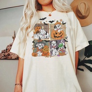 SARA 2025 Summer Fashion New Retro 101 Dalmatian Halloween Shirt Halloween Shirt 101 Dalmatian Pumpk