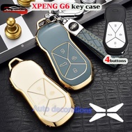 Xpeng G6 car remote key cover Xpeng G6 car key case Xpeng keychain tpu key cover gold trim key case