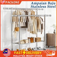 PACKONE Ampaian Baju Retractable Cloth Hanger Stainless Steel Material