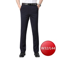 Stretch Fold Line Men's Suit Pants-Navy Blue (W32/L44) [Big Buyer]