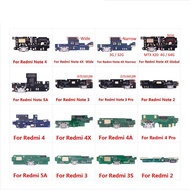 Micro USB Charging Charger Port Flex Cable Parts For Xiaomi Redmi 2 2A 4 Pro 3S 4A 4X 5A Note 2 4X Global Note 3 Pro Note 4 5A