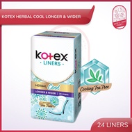 Kotex Liners Herbal Cool Longer & Wider Cooling Tea Tree (17.5 CM) - 24s  Tuala Wanita Kotex  Sanita