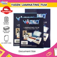 Yasen Laminating Film 10pcs A4 Size Short/Long 80/125/250 Waterproof Microns lamination plastic film