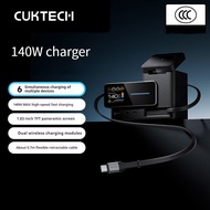 CUKTECH 6-in-1 Super Power Station 140W Gallium Nitride Charger with Expansion Cable Compatible with