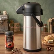 TOMBOL TERMOS Culinart 3L Thermos Vacuum Flask Stainless Steel 3Ltr Black Thermos Press Equipped wit