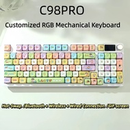 C98PRO 98-key Display Screen 2.4g Wireless Bluetooth Wired Three-mode Customized Mechanical Keyboard