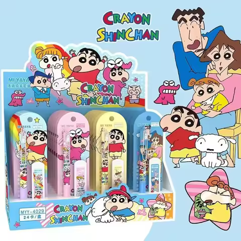 Anime Crayon Shin-Chan 0.5Mm Mechanical Pencils Set Cartoon Sketching Painting Propelling Pencil Stu