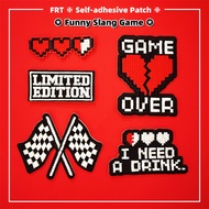 ☸ Funny Slang Game Art Self-adhesive Sticker Patch ☸ 1Pc DIY Iron on Sew on Clothes Bag Accessories 