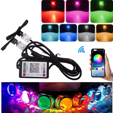 2PCS Car Demon Eyes Led Light 12V Automotive Devil Eyes for 2.5" 2.8" Bi Led Projector Lens Retrofit