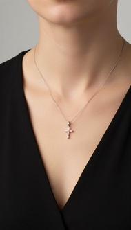 鑽石十字架 14K金 鉑金 項鍊墜子