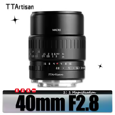 TTArtisan 40mm F2.8 APS-C Macro Camera Lens for Insects Jewelry Portrait Still-Life Compatible with 