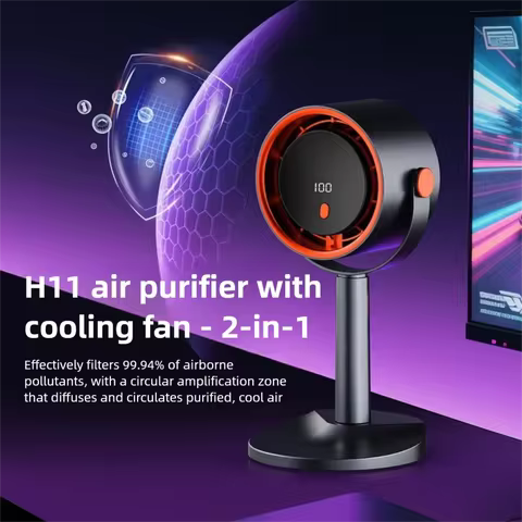 Bladeless Electric Fan Portable Outdoor Camping Fan with Timer Function Office Dormitory USB Recharg