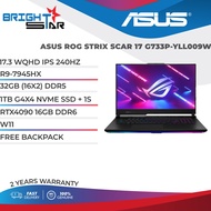 ROG STRIX SCAR 17 G733P-YLL009W(17.3 WQHD/R9-7945HX/32GB (16X2) DDR5/1TB G4X4+1S/RTX4090 16GB DDR6/W