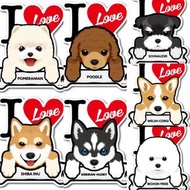 得哥廚房 - 愛心日本製松鼠狗博美POMERANIAN狗狗車貼動物車用玻璃貼防水貼防UV貼