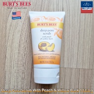 Burts Bees® Deep Pore Scrub With Peach & Willow Bark 113.3 g เบิร์ตส์บีส์ สครับ สำหรับผิวหน้า Exfoli