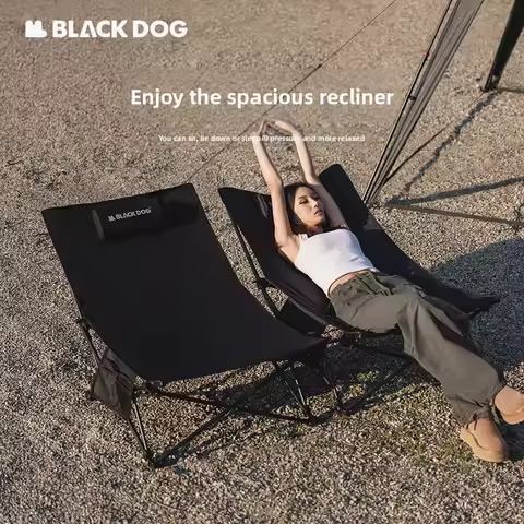 Naturehike BLACKDOG Folding Lounger 600D Camping Recliner Picnic Outdoor Beach Fishing Garden Chair