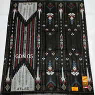Sarung Atlas Idaman Harmoni Akasia Kembang 555 motif BHS Super Premium Dewasa Putih Hitam Infinity