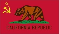 Red California Communist Flag Sticker (Newsom Anti Liberal ca Gavin Socialism no ca cali Commie Stat