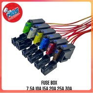 MA FUSE BOX HOUSING FUSE TANCEP + FUSE 7.5A 10A 15A 20A 25A 30A UNIVERSAL MOTORCYCLE CAR