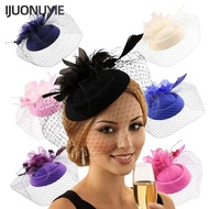 IJUONUYIE Fascinator Caps, Flower Mesh Ribbons Vintage Hat Headband, Fashion Large Floral Veil Fasci