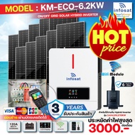 Solar Cell Set On-Off Grid Hybrid Inverter 6200 Watts Model NM-ECO-6.2KW + Wi-Fi Antenna + Power Box