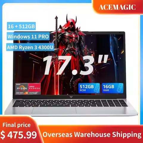 ACEMAGIC 15.6/17.3/18.5 inch Business Laptop AMD Ryzen 3 4300U Laptop 16GB DDR4 512GB SSD Expandable