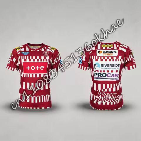 Kids 2026 Popular Wigan Warriors Replica Warm-up Jersey for Adults and Children, Summer T-shirt