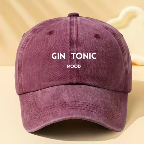 Unisex Fashion GIN TONIC MOOD Printed Baseball Cap, Classic Vintage Washed Outdoor Lightweight Curve