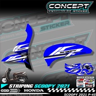 SCOOPY 2021 STIKER  STRIPING PREMIUM MOTOR KEREN LIS VARIASI SCOOPY 2021 STIKER MOTOR HONDA DESAIN RACING P.46 HOLOGRAM TRANSPARAN BISA COD