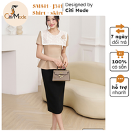 Sơ mi công sở CITI MODE FASHION thiết kế dáng peplum nâu SM841