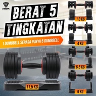 Barbel Alat Fitnes Home Gym Dumble Alat Gym Dumbbell Barble Set 12kg