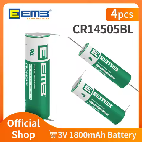 4PCS CR14505 Battery 3V AA Size 1800mAh Li-MnO2 Lithium Battery With soldering feet Non rechargeable