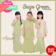 BAJU KURUNG BUDAK / KIDS / ANAK - SAGE GREEN / AVOCADO GREEN