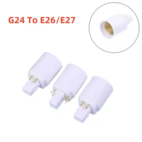 3Pcs 4 Pin Conductive G24 To E26/E27 Socket Adapter G24Q Lamp Base Adapter G24Q To Medium Light Sock