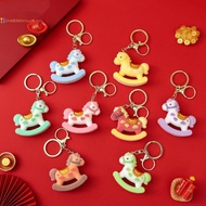 Cs Cute Cartoon Flocking New Year Money Making Horse Keychain Year Of The Horse Decoration Pendant A