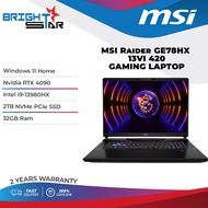 MSI Raider GE78HX 13VI 420 （17“ QHD+ IPS 144Hz/Intel I9-13980HX/32GB DDR5/2TB SSD/Nvidia RTX4090/Win